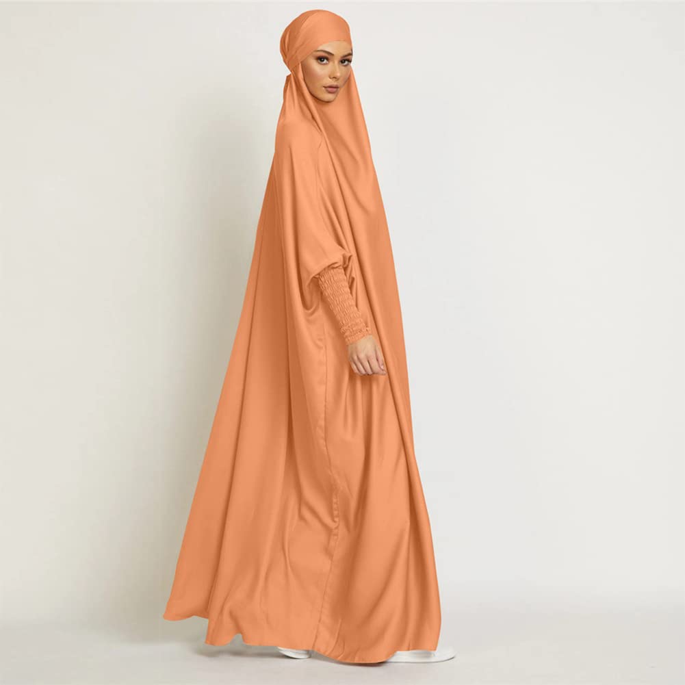 OBEEII Damen Hijab Muslimisch Kleid Einfarbig Dubai Islamische Türkisches Katfan Muslimische Robe