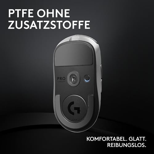 Logitech G PRO X SUPERLIGHT 2 LIGHTSPEED Kabellose Gaming-Maus, West Europa Verpackung, Lightweight, 60g, 8K-Abrufrate, 44K DPI, 5 programmierbare Tasten, USB-C, PC & Mac - Schwarz