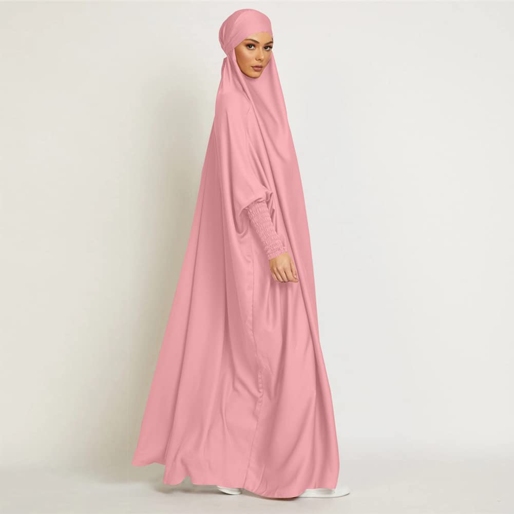 OBEEII Damen Hijab Muslimisch Kleid Einfarbig Dubai Islamische Türkisches Katfan Muslimische Robe