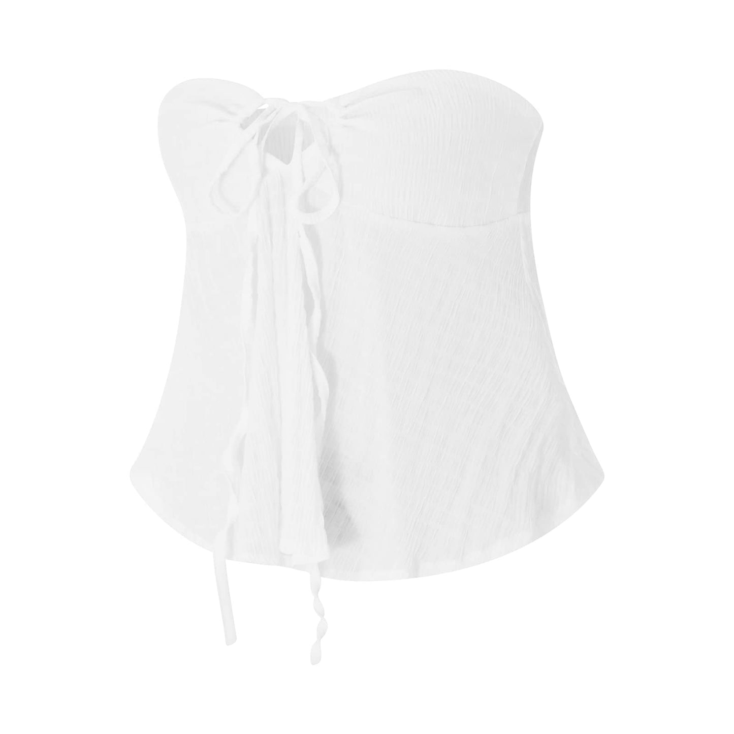 Geagodelia Damen Tube Top Sexy Bandeau Top Trägerloses Schulterfreies Oberteile Y2k Fashion Aesthetic Clothes Sommer Outfit Rückenfreies Crop Tops Streetwear