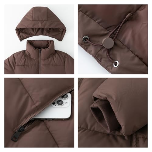 PUFFIT Damen Winter Jake mit Kapuze Warmer Wasserdicht Winterjacke Steppmantel Female Jacken