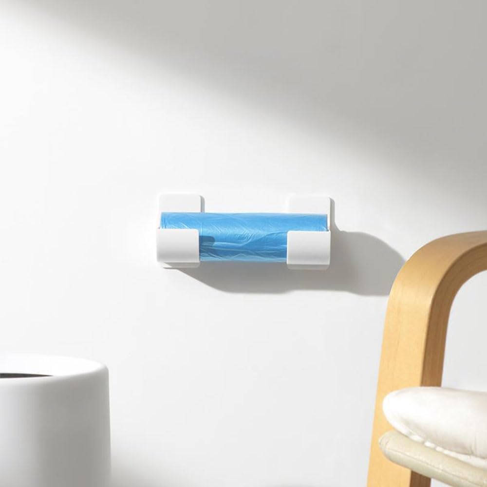 4 Stück Nein Stanzen Küchen Organizer,Wand Montierter Müllsack Spender Organizer Küche Weiß Wandmontierter Trash Bag Kitchen Organizer Für Küche Aufbewahrung&Organisation Küchen Zubehör Ordnungssystem