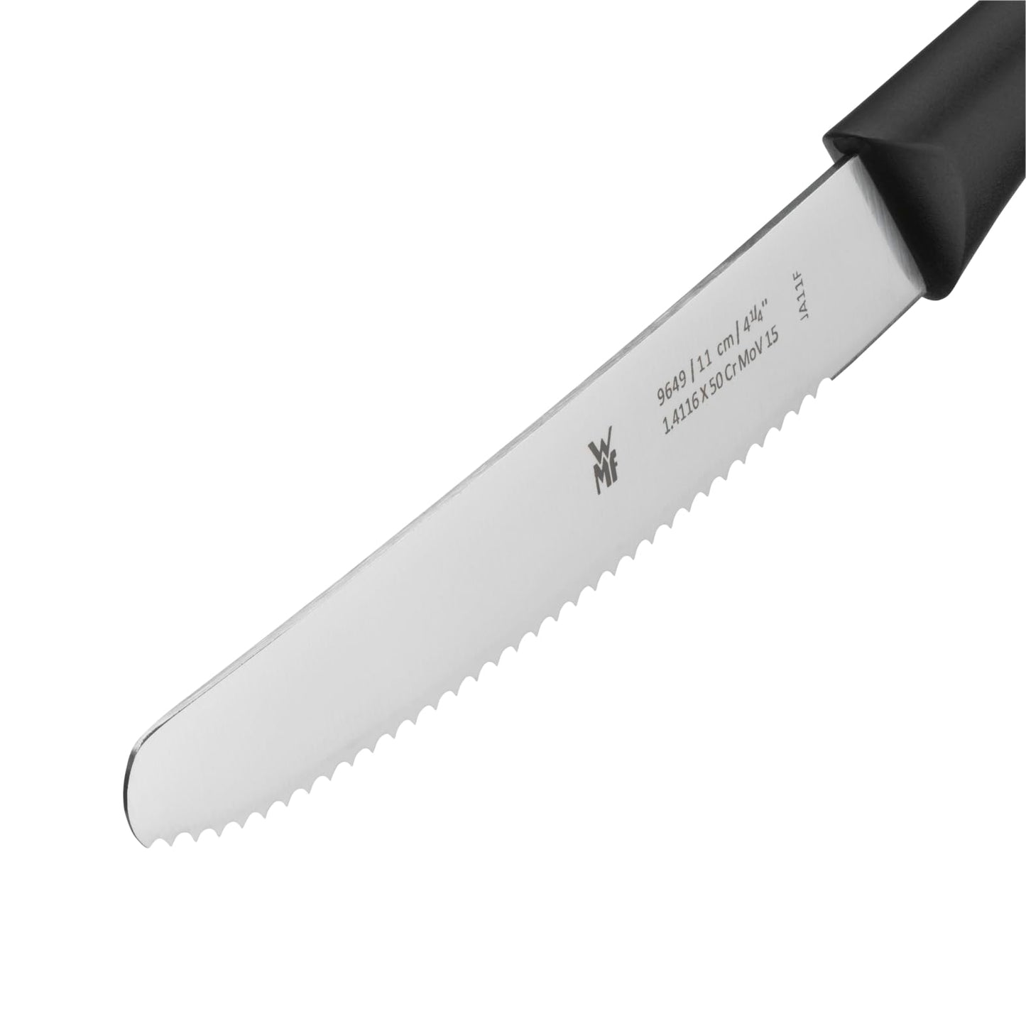 WMF Classic Line Frühstücksmesser Set 6-teilig, 23 cm, Brötchenmesser Wellenschliff, Brotzeitmesser, Spezialklingenstahl, Kunststoffgriff, schwarz
