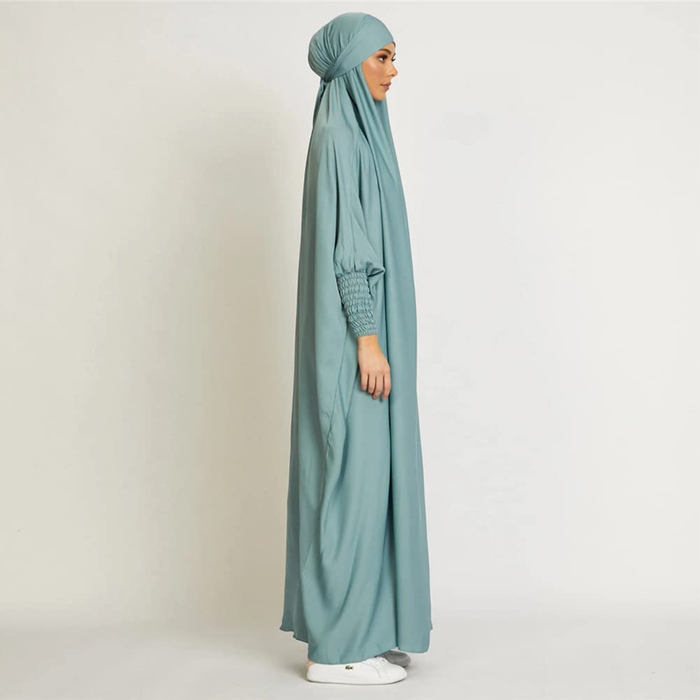 OBEEII Damen Hijab Muslimisch Kleid Einfarbig Dubai Islamische Türkisches Katfan Muslimische Robe