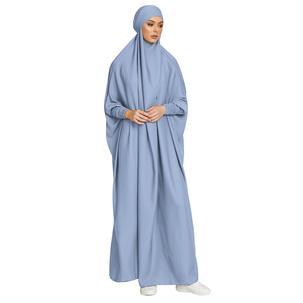 OBEEII Damen Hijab Muslimisch Kleid Einfarbig Dubai Islamische Türkisches Katfan Muslimische Robe