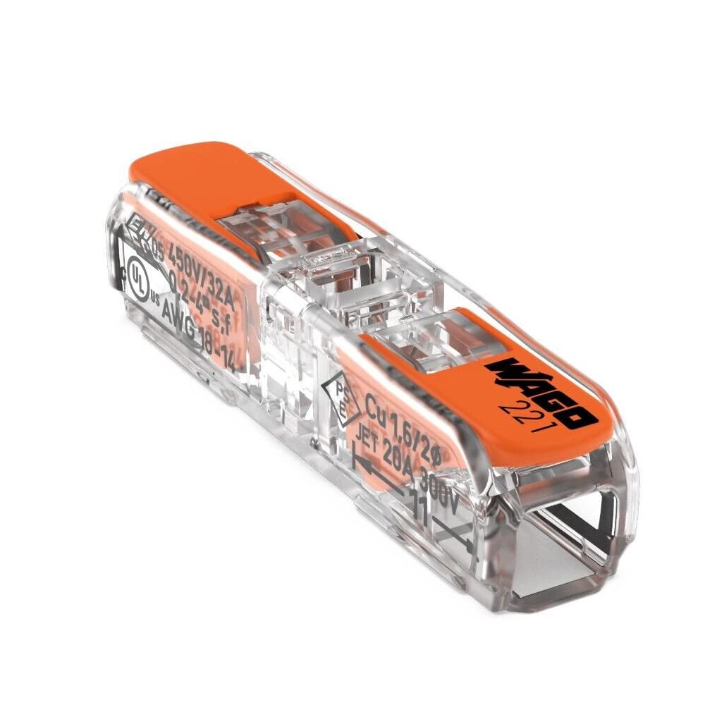 WAGO Verbindungsklemmen 221-413 | 3 Leiter, bis 4 mm², 50 Stück, COMPACT Kabelverbinder mit Hebel für alle Leiterarten weltweit, bestätigte Anwendungssicherheit