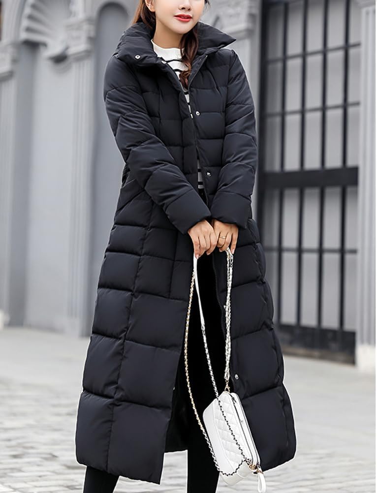 Onsoyours Women's Winter Jacket, Long Down Jacket, Quilted Jacket, Winter Coat, Parka Jacket, Outerwear, Women's Winter Warm Down Coat with Fur Collar