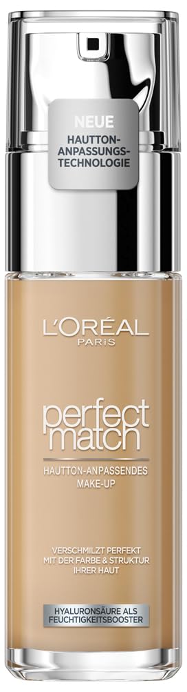 L'Oréal Paris Make up, Flüssige Foundation mit Hyaluron und Aloe Vera, True Match Make-Up, Nr. 5.N Sand, 30 ml
