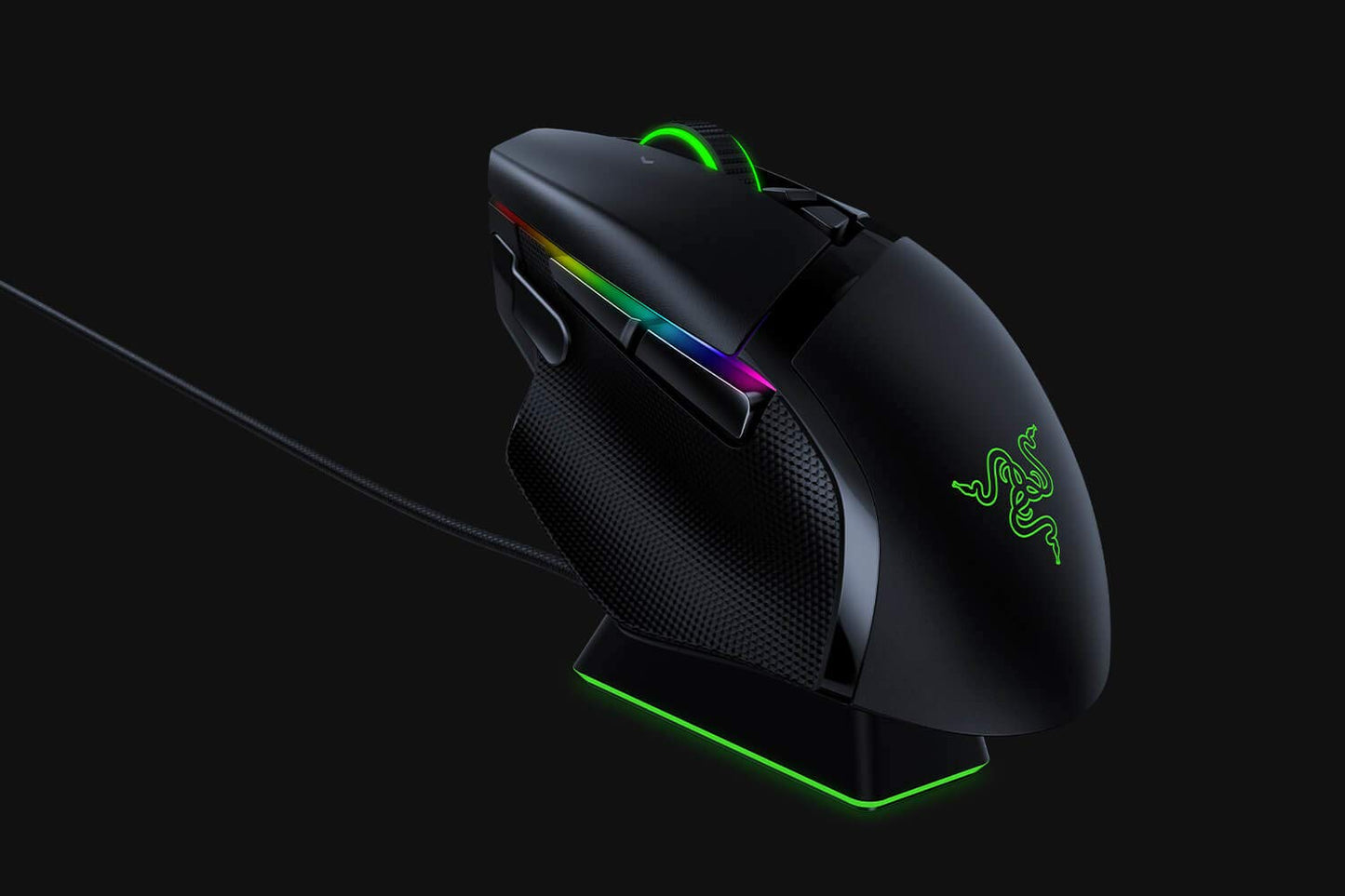 Razer Basilisk V3 - Kabelgebundene, anpassbare Gaming Maus mit Chroma RGB für PC/Mac (10+1 programmierbare Tasten, neigbares HyperScroll Mausrad, ergonomisches Design) Schwarz