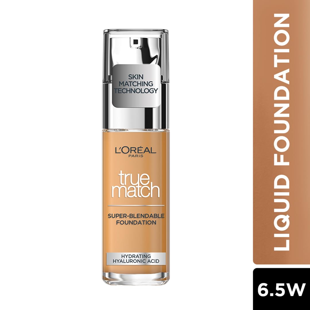 L'Oréal Paris Make up, Flüssige Foundation mit Hyaluron und Aloe Vera, True Match Make-Up, Nr. 5.N Sand, 30 ml