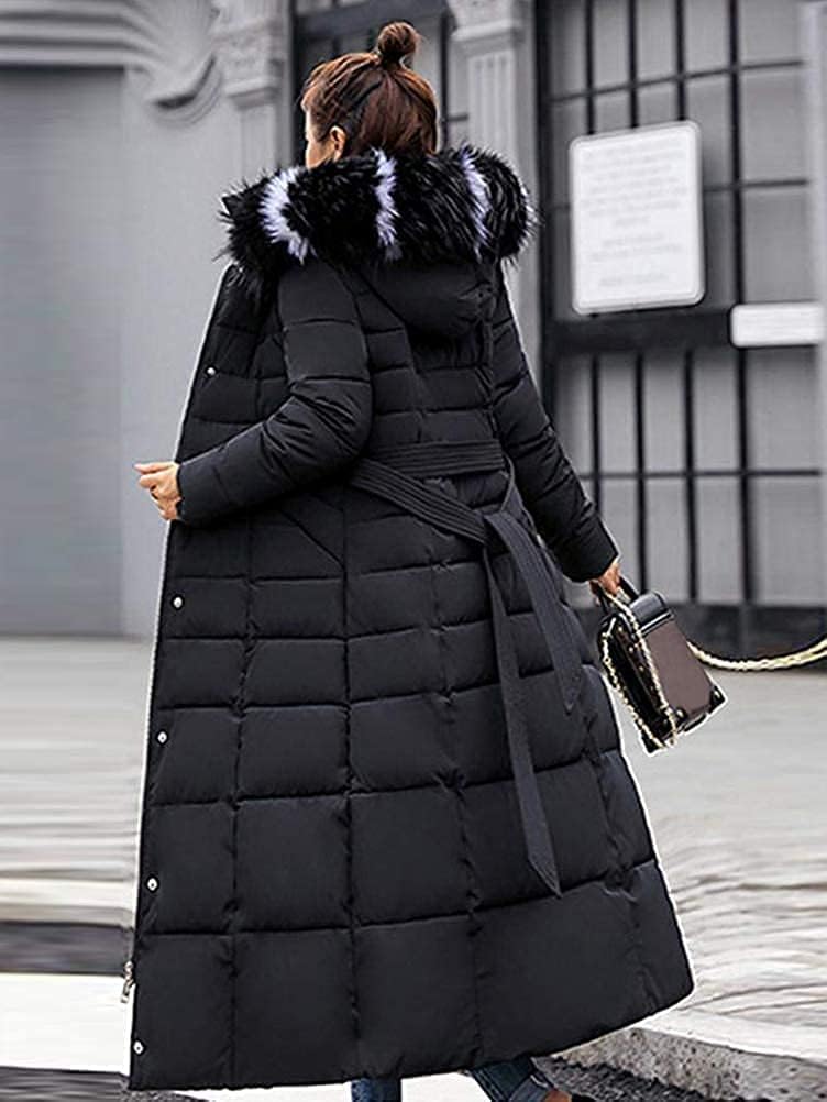 Onsoyours Women's Winter Jacket, Long Down Jacket, Quilted Jacket, Winter Coat, Parka Jacket, Outerwear, Women's Winter Warm Down Coat with Fur Collar