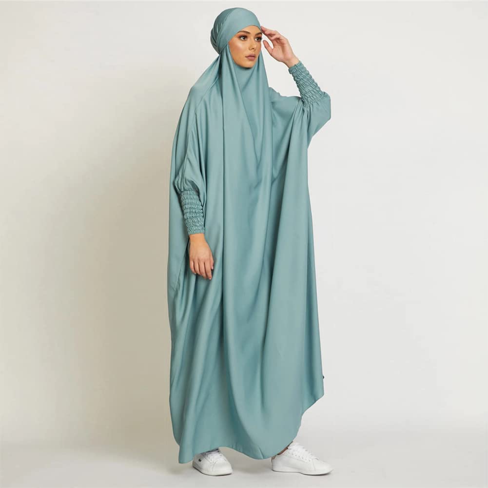 OBEEII Damen Hijab Muslimisch Kleid Einfarbig Dubai Islamische Türkisches Katfan Muslimische Robe