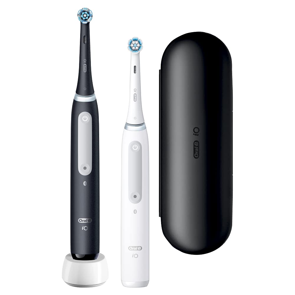 Oral-B iO Series 4 Plus Edition Elektrische Zahnbürste/Electric Toothbrush, PLUS 3 Aufsteckbürsten, Magnet-Etui, 4 Putzmodi, matt black, Designed by Braun,TESTSIEGER Stiftung Warentest (12/2023)