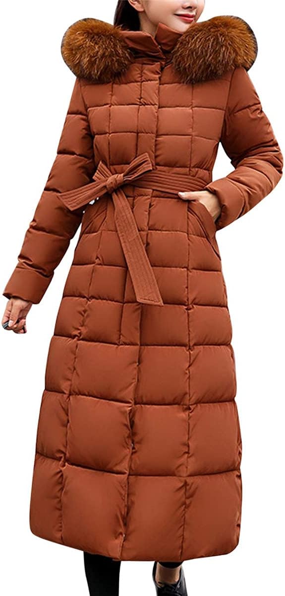 Onsoyours Women's Winter Jacket, Long Down Jacket, Quilted Jacket, Winter Coat, Parka Jacket, Outerwear, Women's Winter Warm Down Coat with Fur Collar
