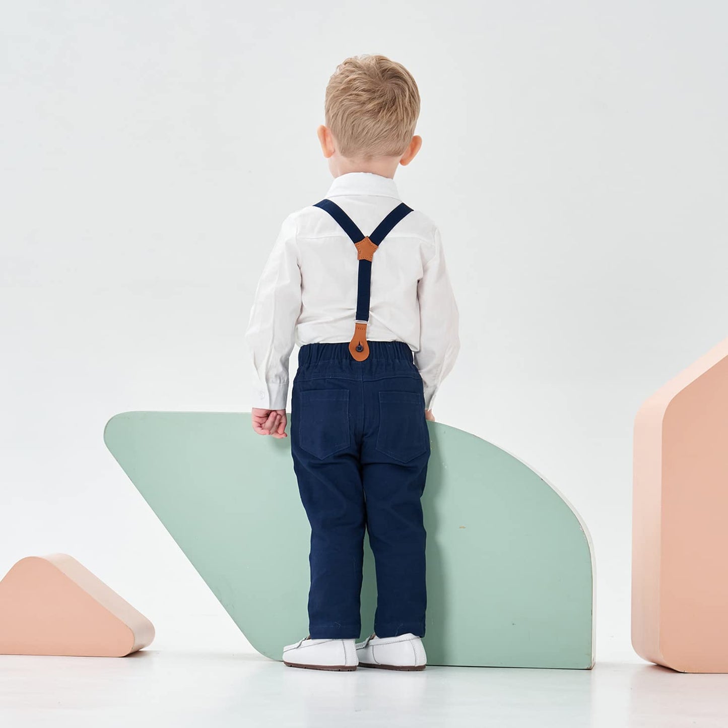 Volunboy Baby Jungen Anzug Set Bekleidung Hemd mit Fliege + Hosenträger Hosen Strampler Anzug