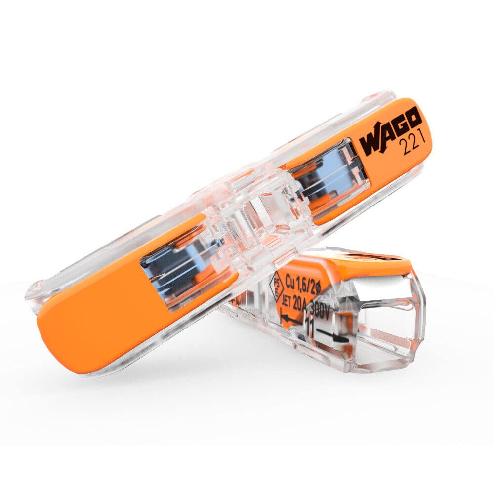 WAGO Verbindungsklemmen 221-413 | 3 Leiter, bis 4 mm², 50 Stück, COMPACT Kabelverbinder mit Hebel für alle Leiterarten weltweit, bestätigte Anwendungssicherheit