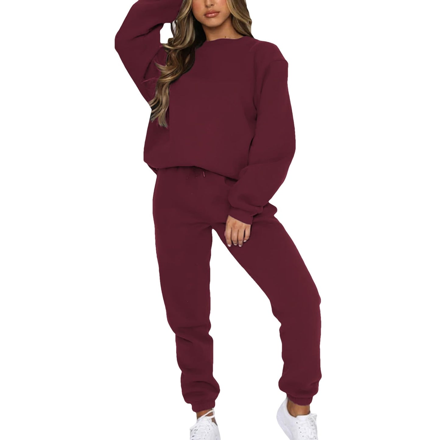 amropi Trainingsanzug Damen Pullover Sweatshirt und Jogginghose Warm Vlies Kleidungsset