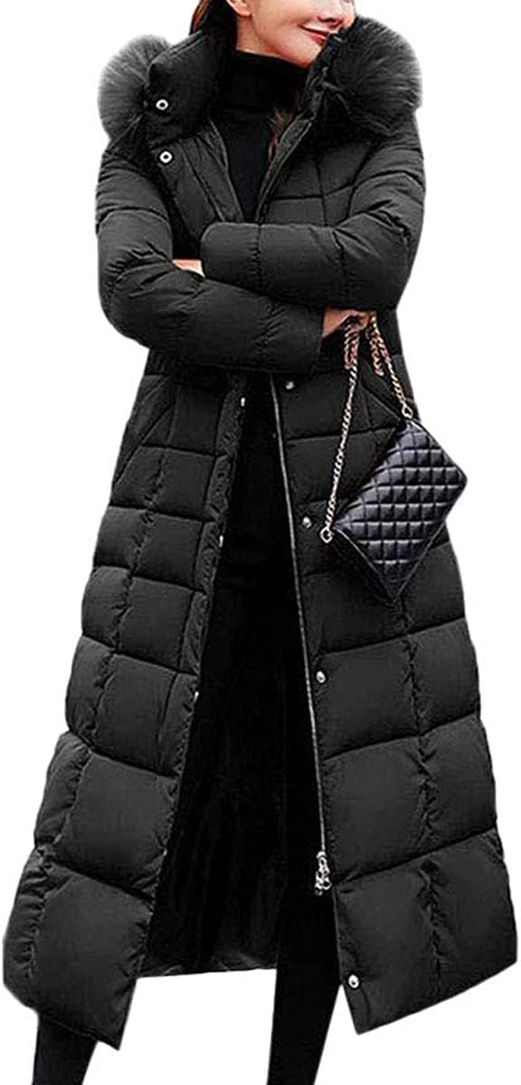 Onsoyours Women's Winter Jacket, Long Down Jacket, Quilted Jacket, Winter Coat, Parka Jacket, Outerwear, Women's Winter Warm Down Coat with Fur Collar