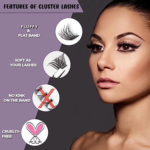 Wimpern Extensions 120 Büschel DIY Lash Extension Set Einzelne Wimpern mit Wimpernkleber und Pinzette für Anfänger Wimpernverlängerung zu Hause Individual Lashes 10-16mm C/D Curl - OP01