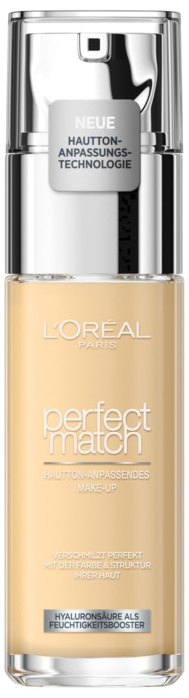 L'Oréal Paris Make up, Flüssige Foundation mit Hyaluron und Aloe Vera, True Match Make-Up, Nr. 5.N Sand, 30 ml