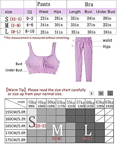JN JANPRINT Workout-Outfits für Frauen 2-Teiliges Set,Nahtlos Yoga-Outfits Hohe Taille Leggings+Sport-BH Damen Trainingsanzüge Set