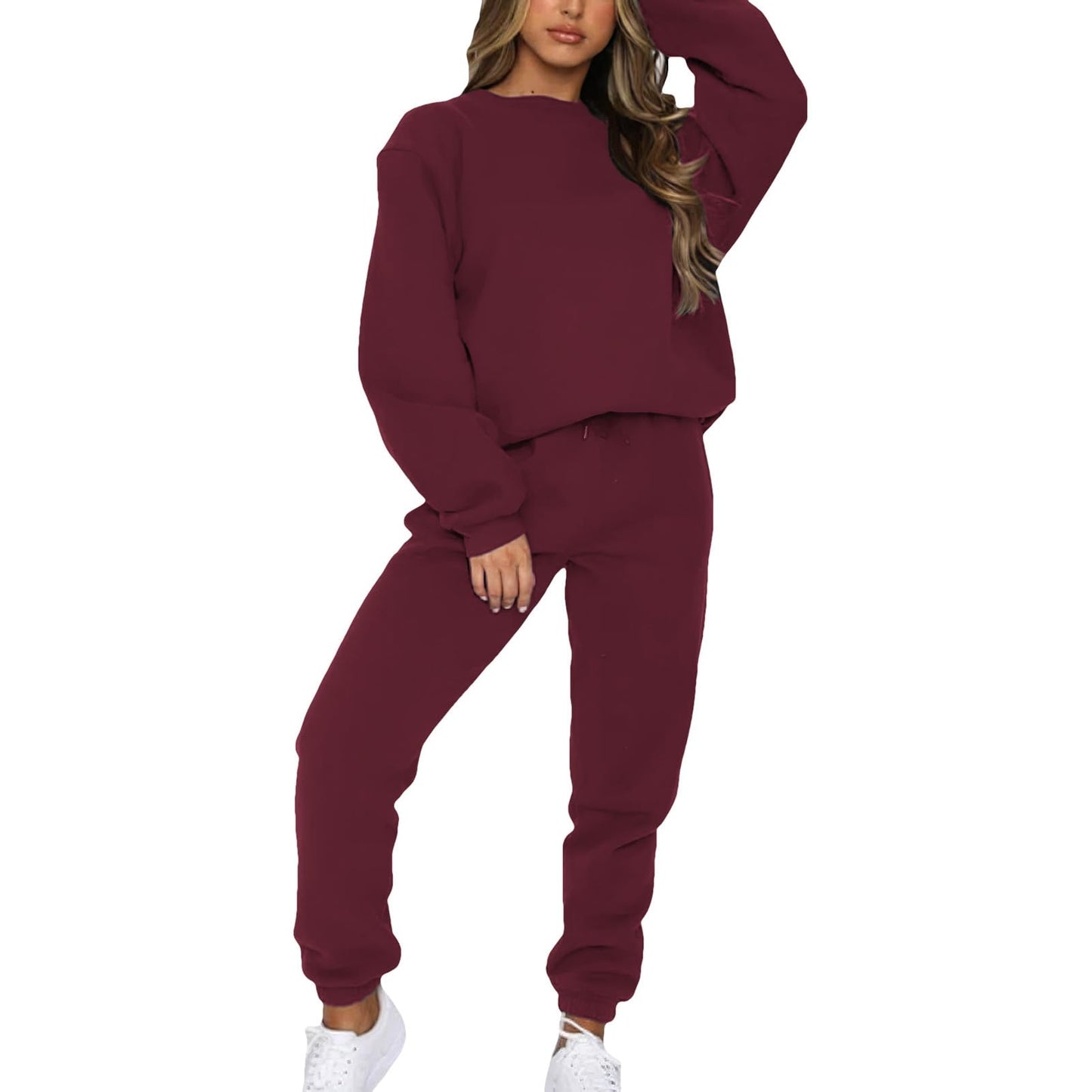 amropi Trainingsanzug Damen Pullover Sweatshirt und Jogginghose Warm Vlies Kleidungsset