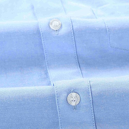BIENZOE Jungen Schuluniform Lange ?rmel Knopf unten Oxford Hemd