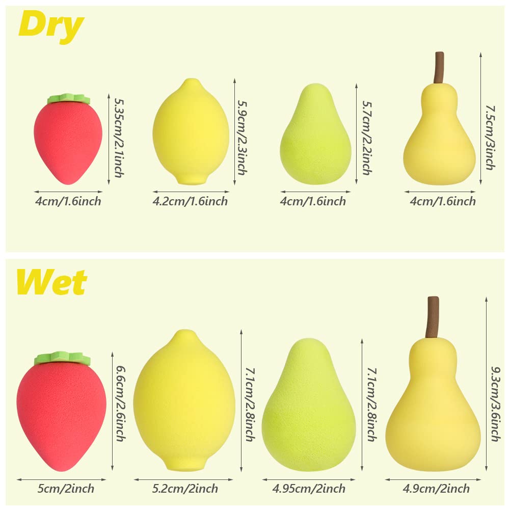 AUAUY 4 PCS Make up Schwamm Set, Foundation Blending Beauty Sponge, Beauty Makeup Schwämme Blender für Flüssigkeit Foundation Puder Sonnenschutz und Creme mit 1 Schwammhalter, 1 Puderquaste