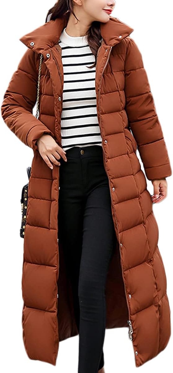 Onsoyours Women's Winter Jacket, Long Down Jacket, Quilted Jacket, Winter Coat, Parka Jacket, Outerwear, Women's Winter Warm Down Coat with Fur Collar