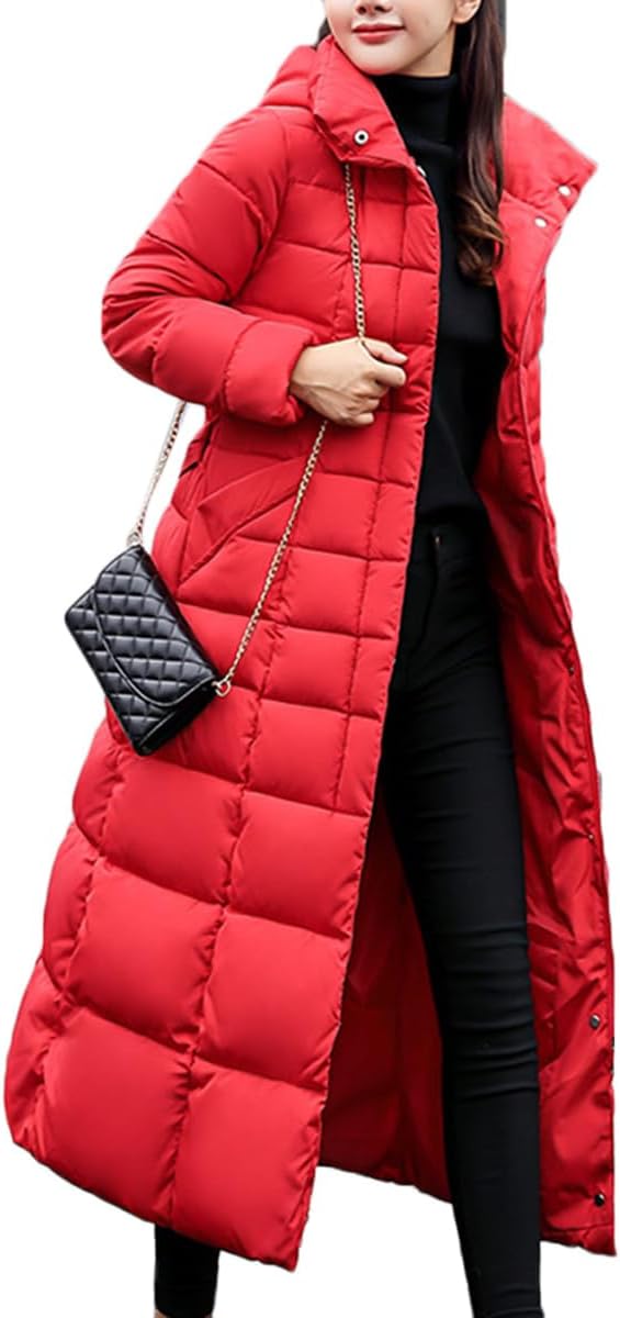 Onsoyours Women's Winter Jacket, Long Down Jacket, Quilted Jacket, Winter Coat, Parka Jacket, Outerwear, Women's Winter Warm Down Coat with Fur Collar