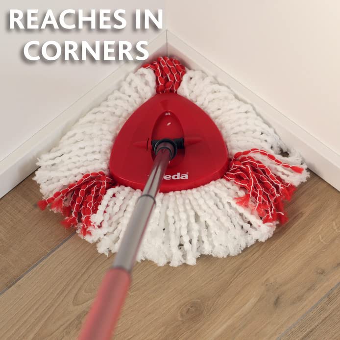 Vileda Turbo Wischmopp Komplett Set, Bodenwischer mit Teleskopstiel, Mikrofaser Moppkopf mit Kraftfasern und Eimer mit Powerschleuder, schnell und reinigungsstark, Stiellänge 75-130cm