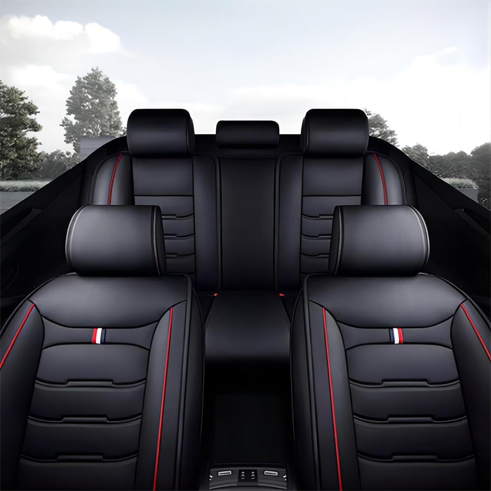 Auto Leder Sitzbezüge Sets für BMW X1 X3 X4 X5 X6 1/3/4/5/6/7 F25 F10 E83 E84 E70 E87 E90 E92 320I F11 F20 F15 F16 F30, Autositzbezüge Sets rutschfest Wasserdicht Atmungsaktiv Bequem Seat Schonbezüge