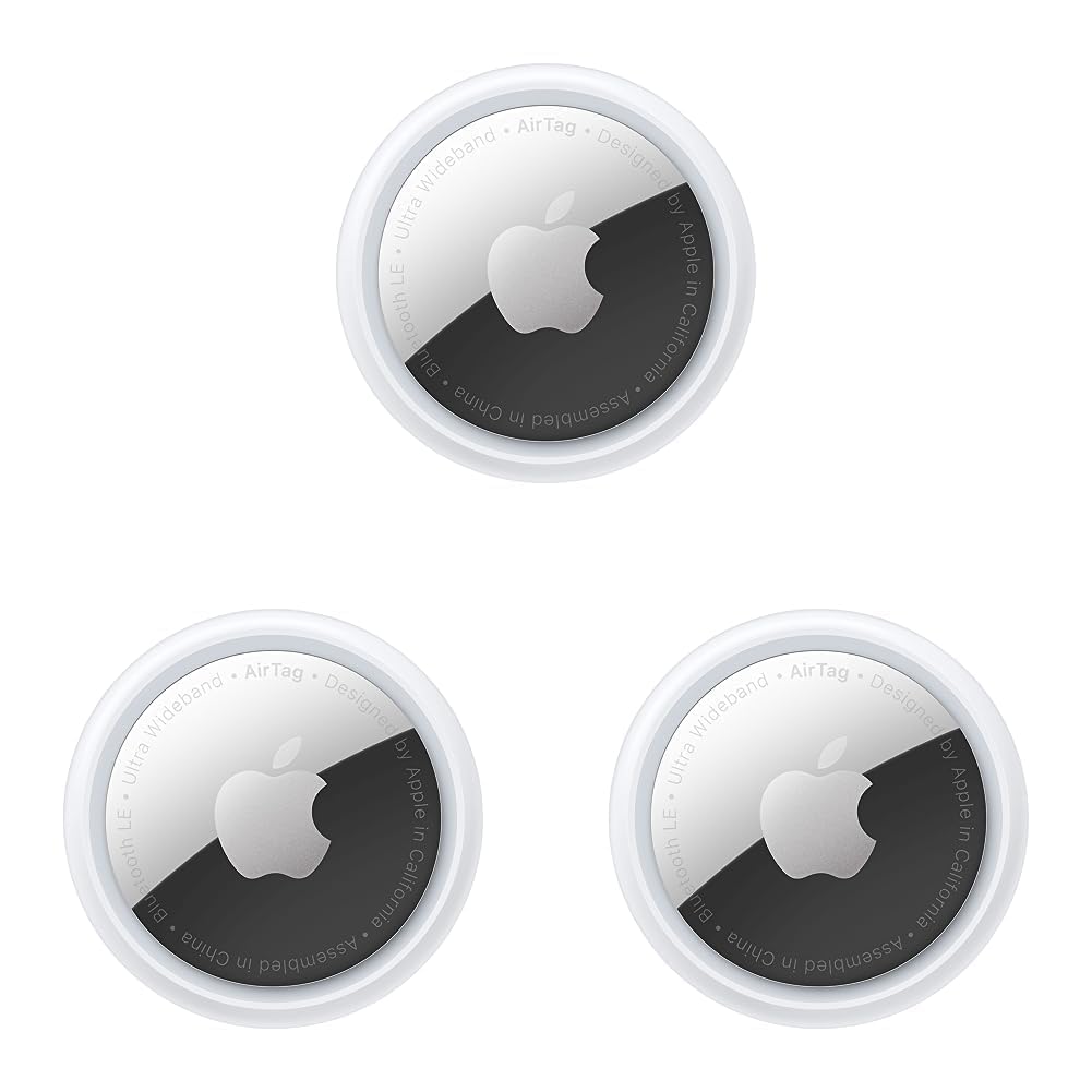Apple AirTag 4er Pack - Finde und behalte Deine Sachen im Blick: Schlüssel, Geldbörsen, Gepäck, Rucksäcke und mehr. Einfaches Einrichten mit iPhone oder iPad. Austauschbare Batterie
