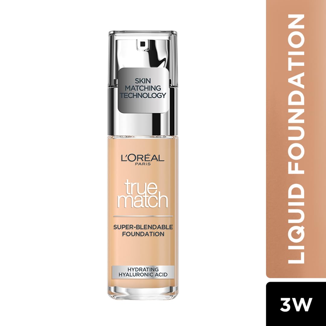 L'Oréal Paris Make up, Flüssige Foundation mit Hyaluron und Aloe Vera, True Match Make-Up, Nr. 5.N Sand, 30 ml