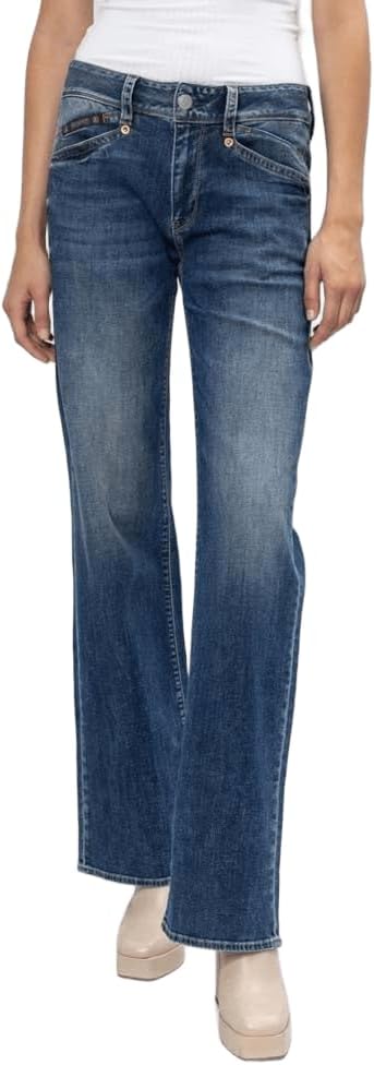 Herrlicher Prime New Damen Jeans Bootcut-Jeans Hose Wide-Leg mit Stretchanteil