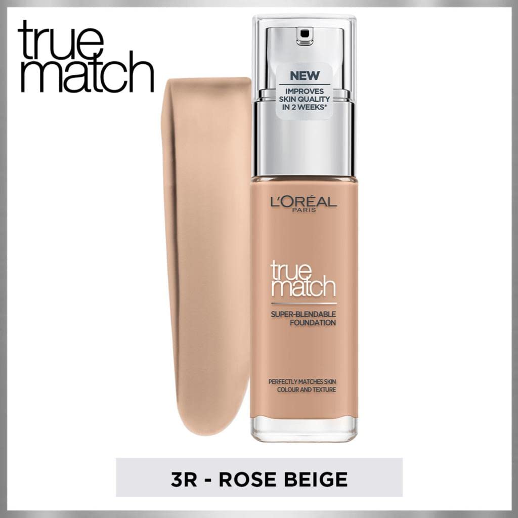 L'Oréal Paris Make up, Flüssige Foundation mit Hyaluron und Aloe Vera, True Match Make-Up, Nr. 5.N Sand, 30 ml