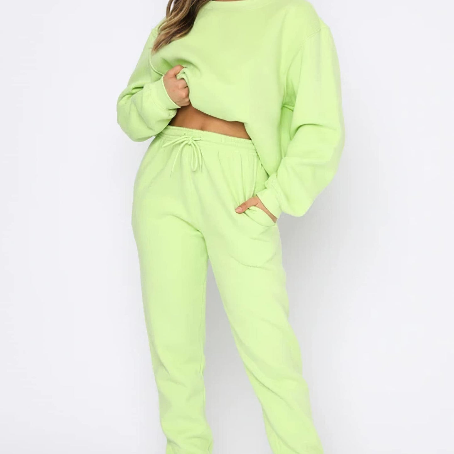 amropi Trainingsanzug Damen Pullover Sweatshirt und Jogginghose Warm Vlies Kleidungsset
