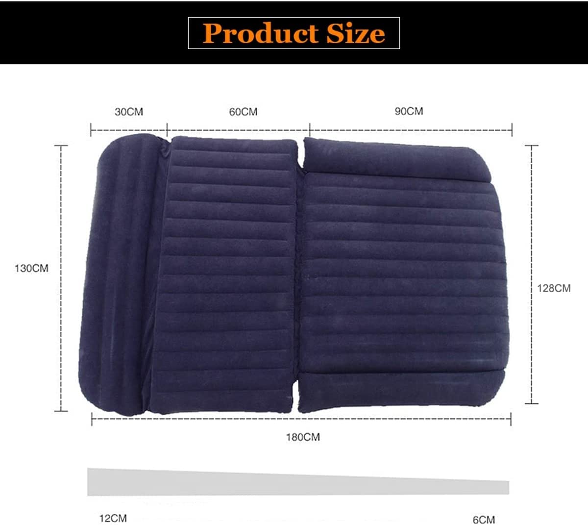 Icelus Auto Matratze SUV Luftmatratze with Luftpumpe 195 * 130 * 15 cm Aufblasbare Camping Kombi Luftbett für Auto Rücksitz Dickere Kofferraum Matratze Bett für Camping Outdoor Traveling