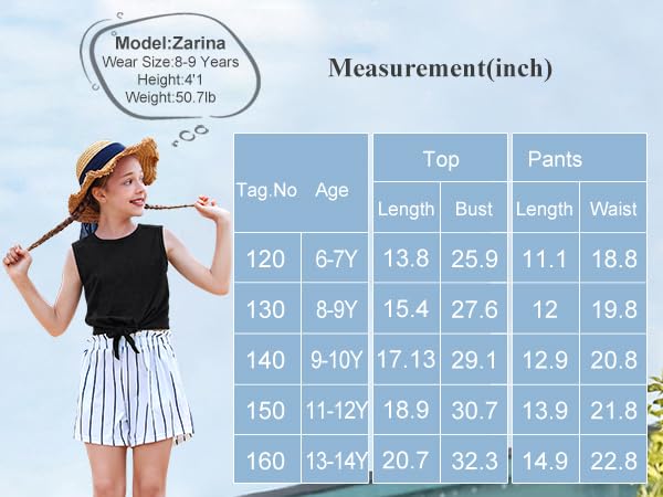 Arshiner Mädchen Tanktops mit Shorts Set Kinder Sommer Bekleidungssets Lässige Mode Ärmelloses T-Shirts Kleidung Sets für Mädchen
