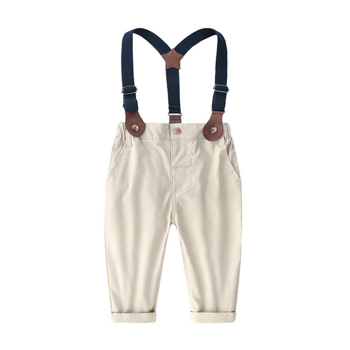 Volunboy Baby Jungen Anzug Set Bekleidung Hemd mit Fliege + Hosenträger Hosen Strampler Anzug
