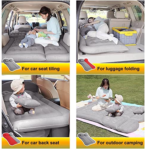 Icelus Auto Matratze SUV Luftmatratze with Luftpumpe 195 * 130 * 15 cm Aufblasbare Camping Kombi Luftbett für Auto Rücksitz Dickere Kofferraum Matratze Bett für Camping Outdoor Traveling