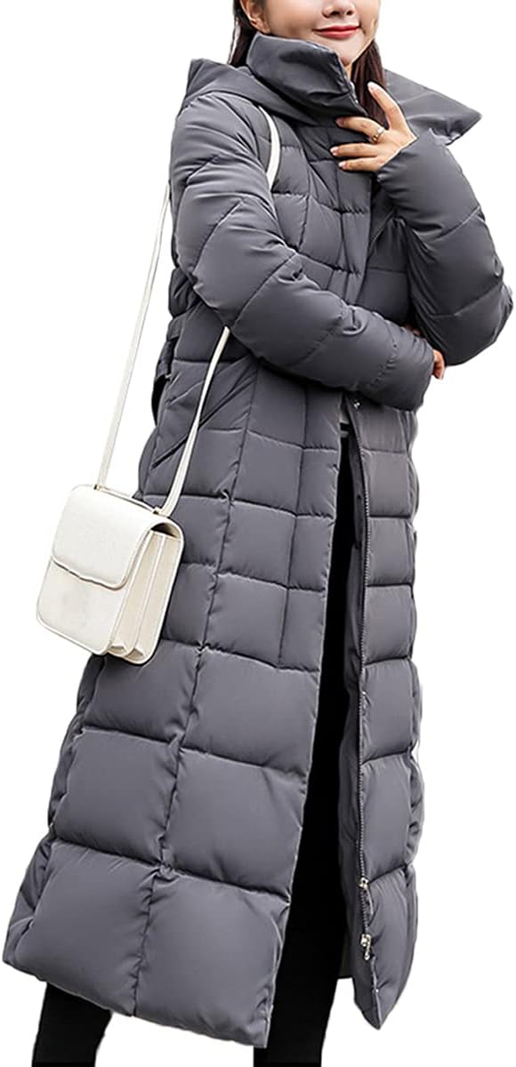 Onsoyours Women's Winter Jacket, Long Down Jacket, Quilted Jacket, Winter Coat, Parka Jacket, Outerwear, Women's Winter Warm Down Coat with Fur Collar