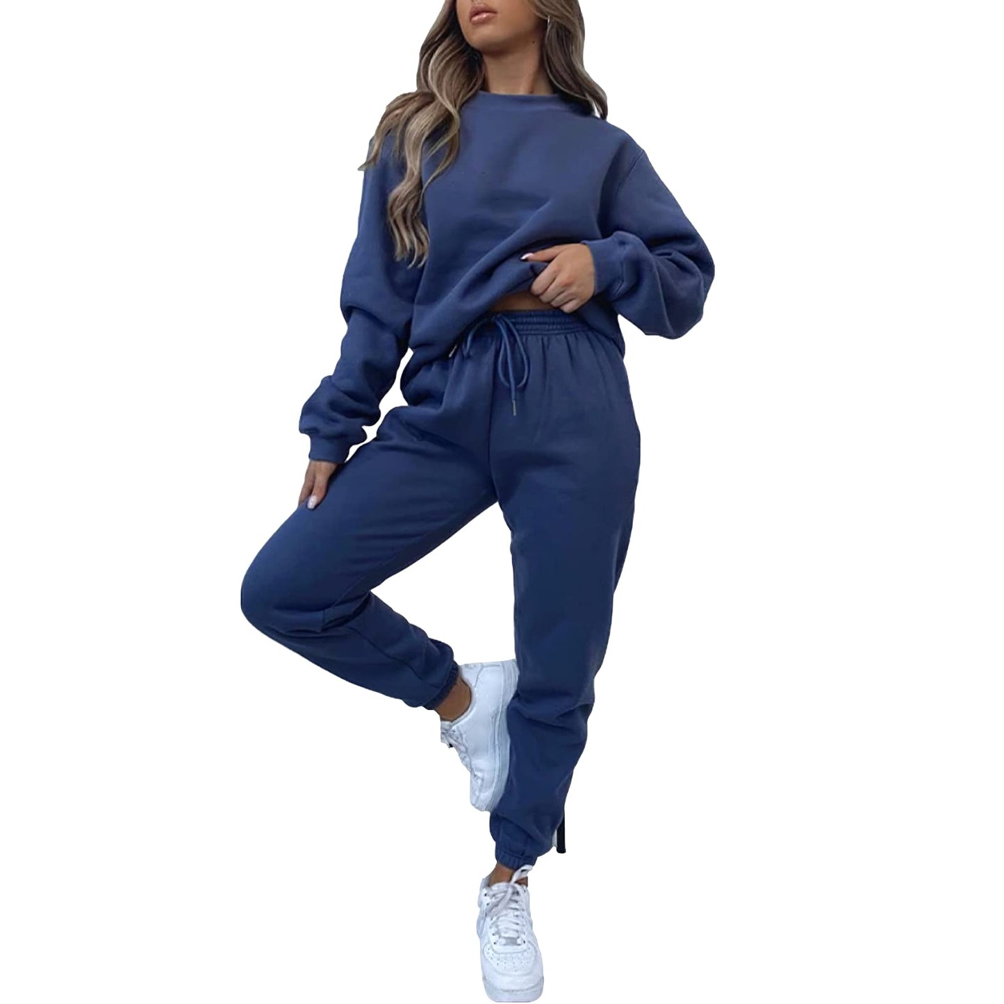 amropi Trainingsanzug Damen Pullover Sweatshirt und Jogginghose Warm Vlies Kleidungsset