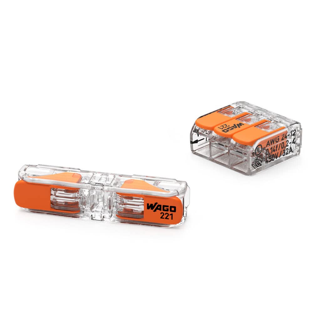 WAGO Verbindungsklemmen 221-413 | 3 Leiter, bis 4 mm², 50 Stück, COMPACT Kabelverbinder mit Hebel für alle Leiterarten weltweit, bestätigte Anwendungssicherheit