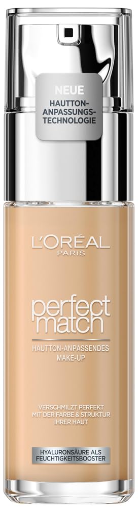 L'Oréal Paris Make up, Flüssige Foundation mit Hyaluron und Aloe Vera, True Match Make-Up, Nr. 5.N Sand, 30 ml