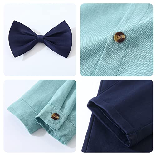 Volunboy Baby Jungen Anzug Set Bekleidung Hemd mit Fliege + Hosenträger Hosen Strampler Anzug