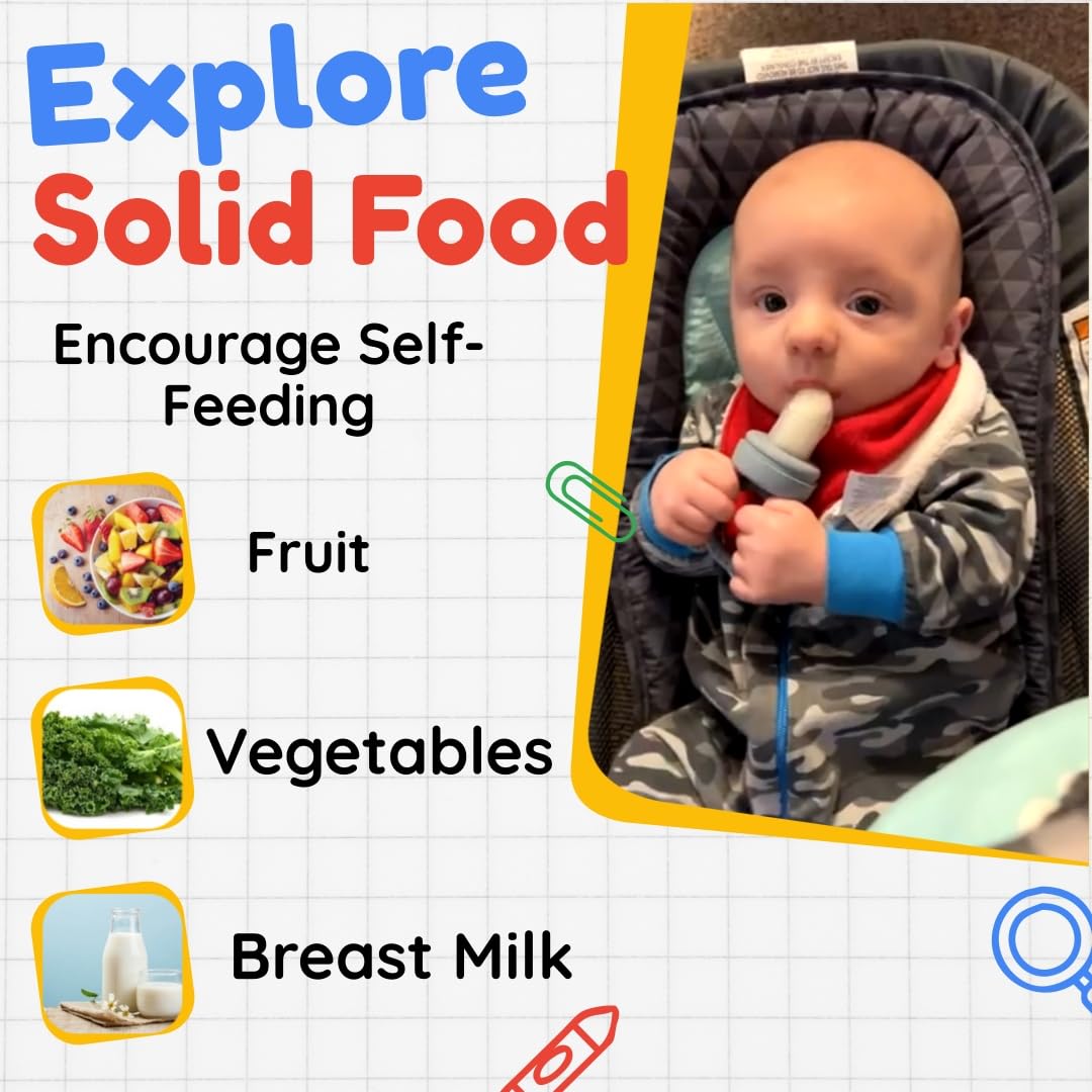 WeSweet Fruchtsauger Baby | Silikon Futterspender für Babynahrung und Gefriertablett für Babynahrung, Milch-Eis am Stiel, zur Linderung des Zahnens von Babys, Schnuller zum Selbstfüttern (Bear Sand)