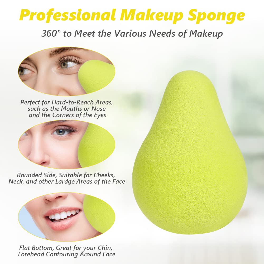 AUAUY 4 PCS Make up Schwamm Set, Foundation Blending Beauty Sponge, Beauty Makeup Schwämme Blender für Flüssigkeit Foundation Puder Sonnenschutz und Creme mit 1 Schwammhalter, 1 Puderquaste