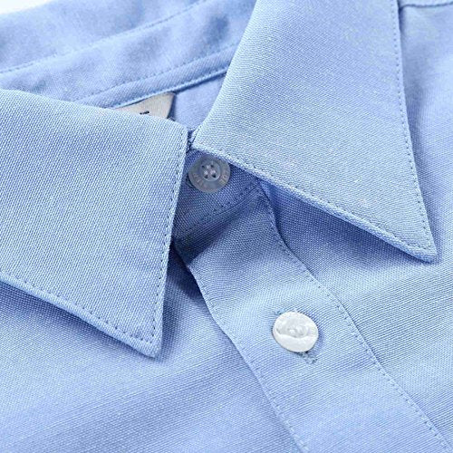BIENZOE Jungen Schuluniform Lange ?rmel Knopf unten Oxford Hemd