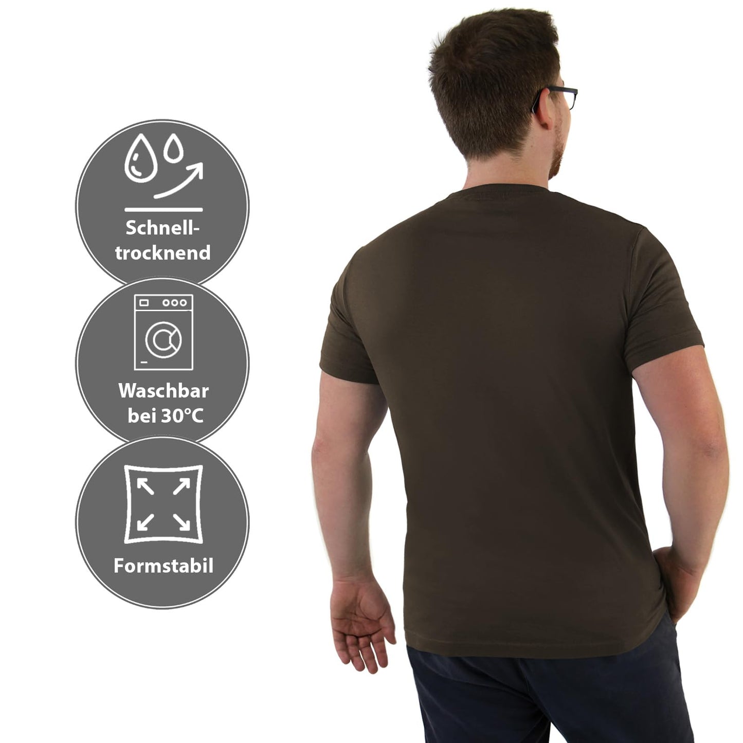 ALPIDEX Herren T-Shirts 5er Set Rundhals einfarbig S M L XL XXL 3XL 4XL 5XL
